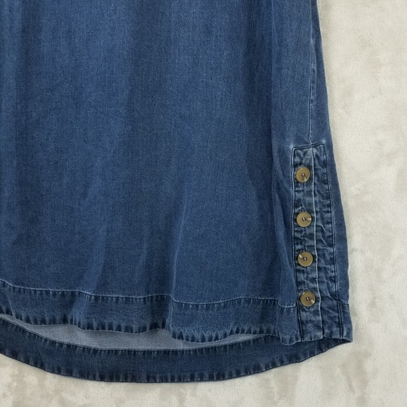 Soft Surroundings Dress Women Small Blue Denim Look 3/4 Sleeve Minimal Casual - Picture 6 of 12